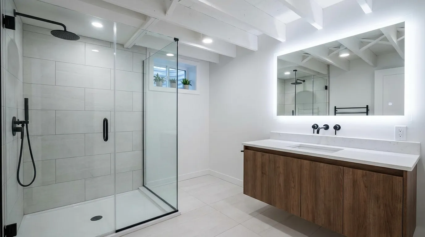 Finished basement bathroom