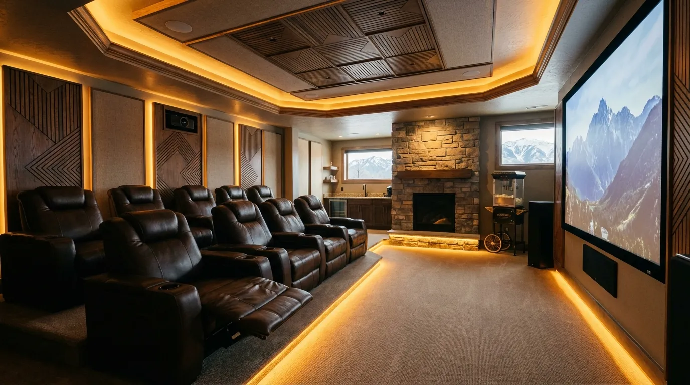 Luxury basement home theater